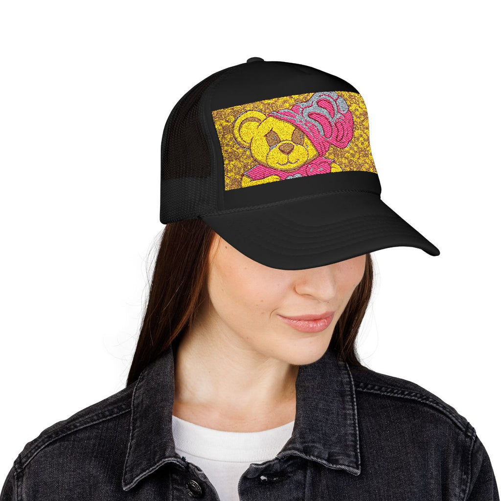 Pink Goon Swag Bear Foam Trucker Hat by GT Artland