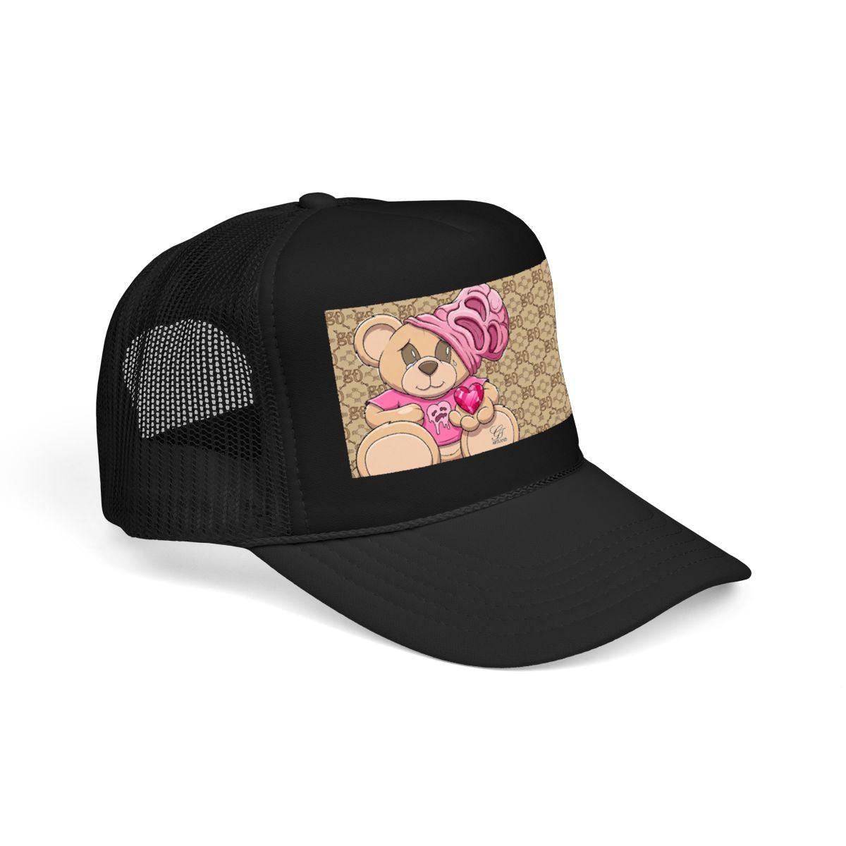 Pink Swag Goon Bear Foam Trucker Hat by GT Artland