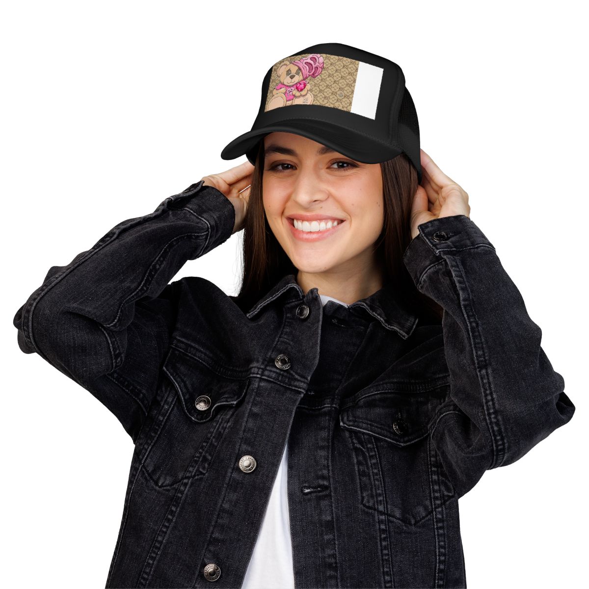 Pink Swag Goon Bear Foam Trucker Hat by GT Artland