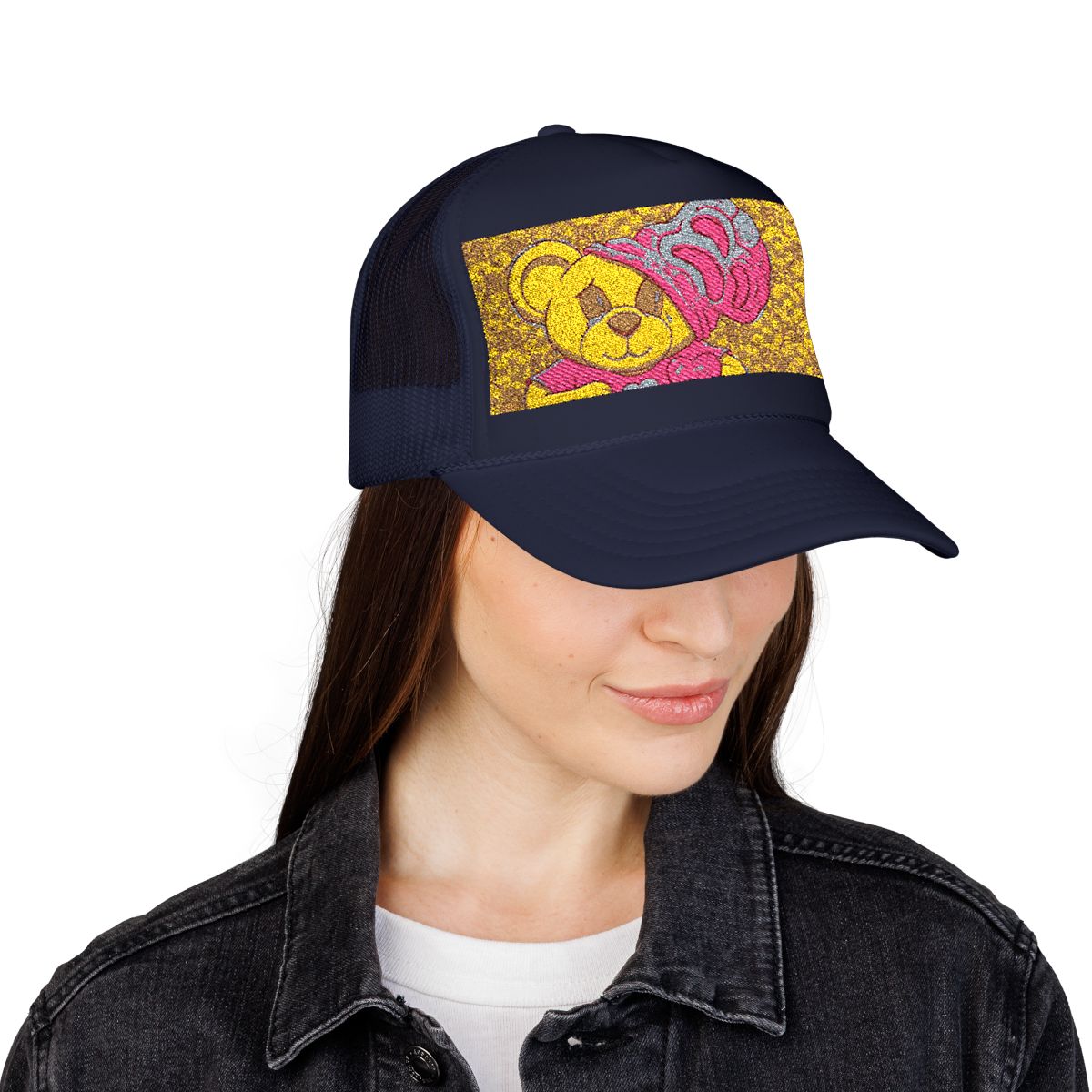 Pink Goon Swag Bear Foam Trucker Hat by GT Artland