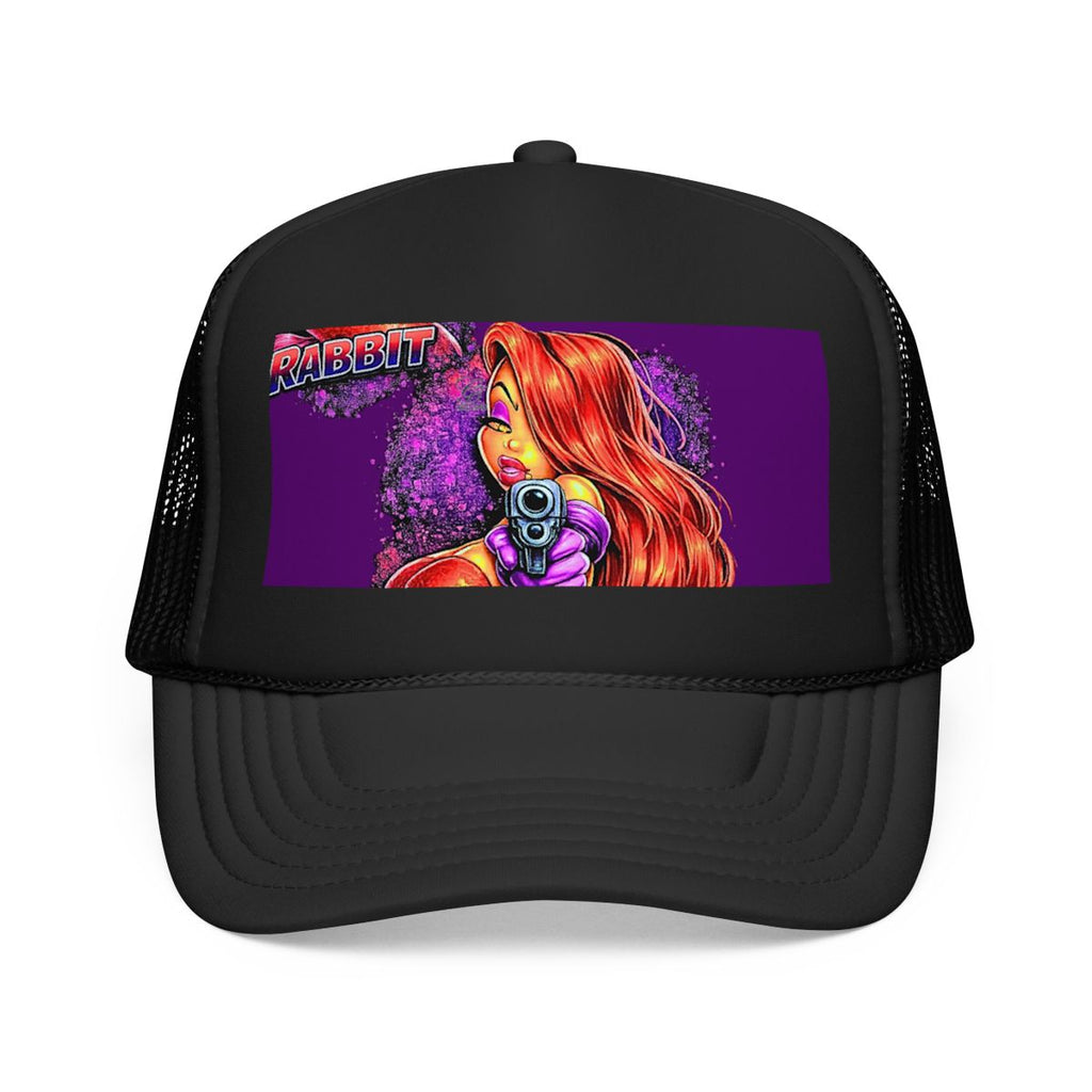 Vixen Rabbit Gun Toting Designer Foam Trucker Hat by GT Artland