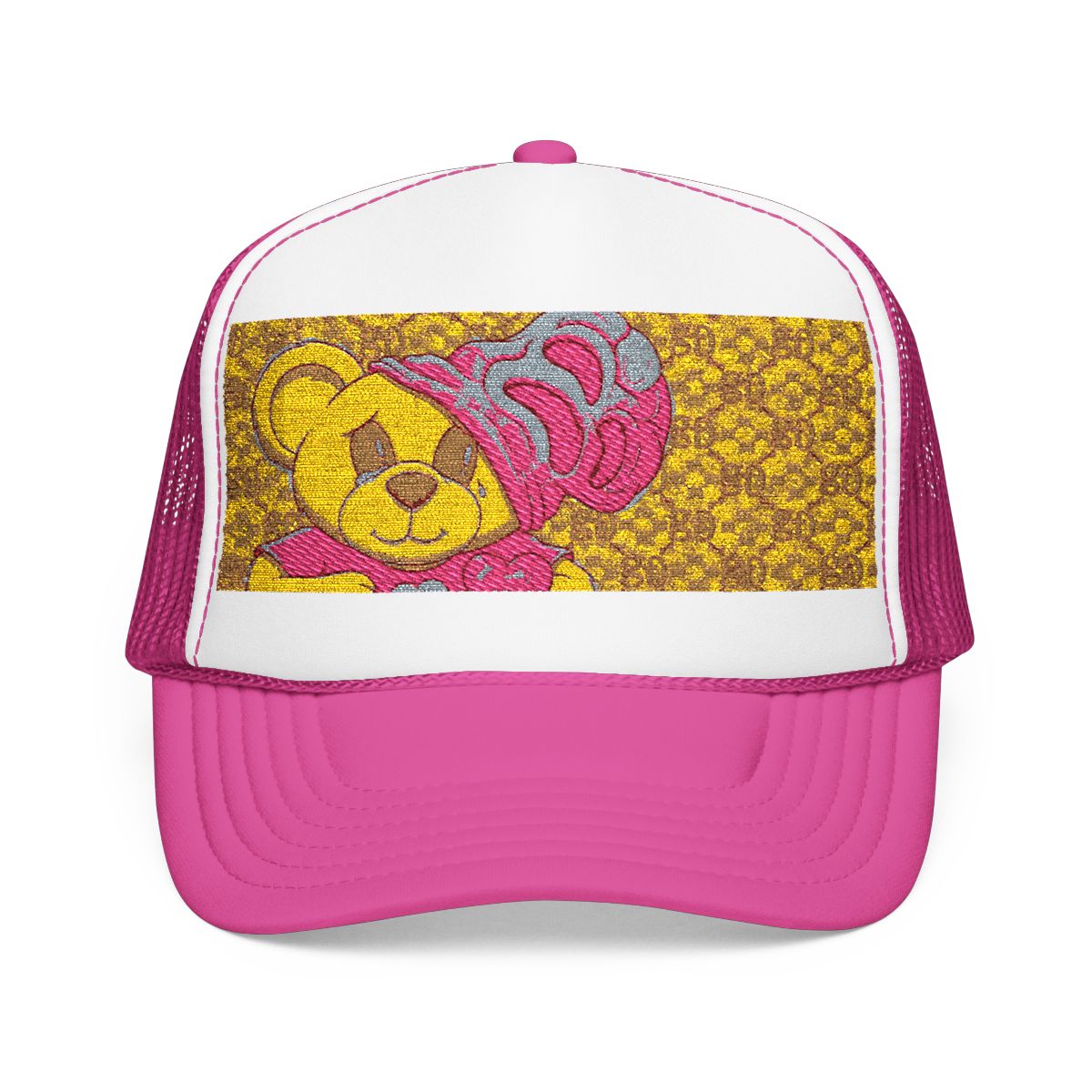 Pink Goon Swag Bear Foam Trucker Hat by GT Artland