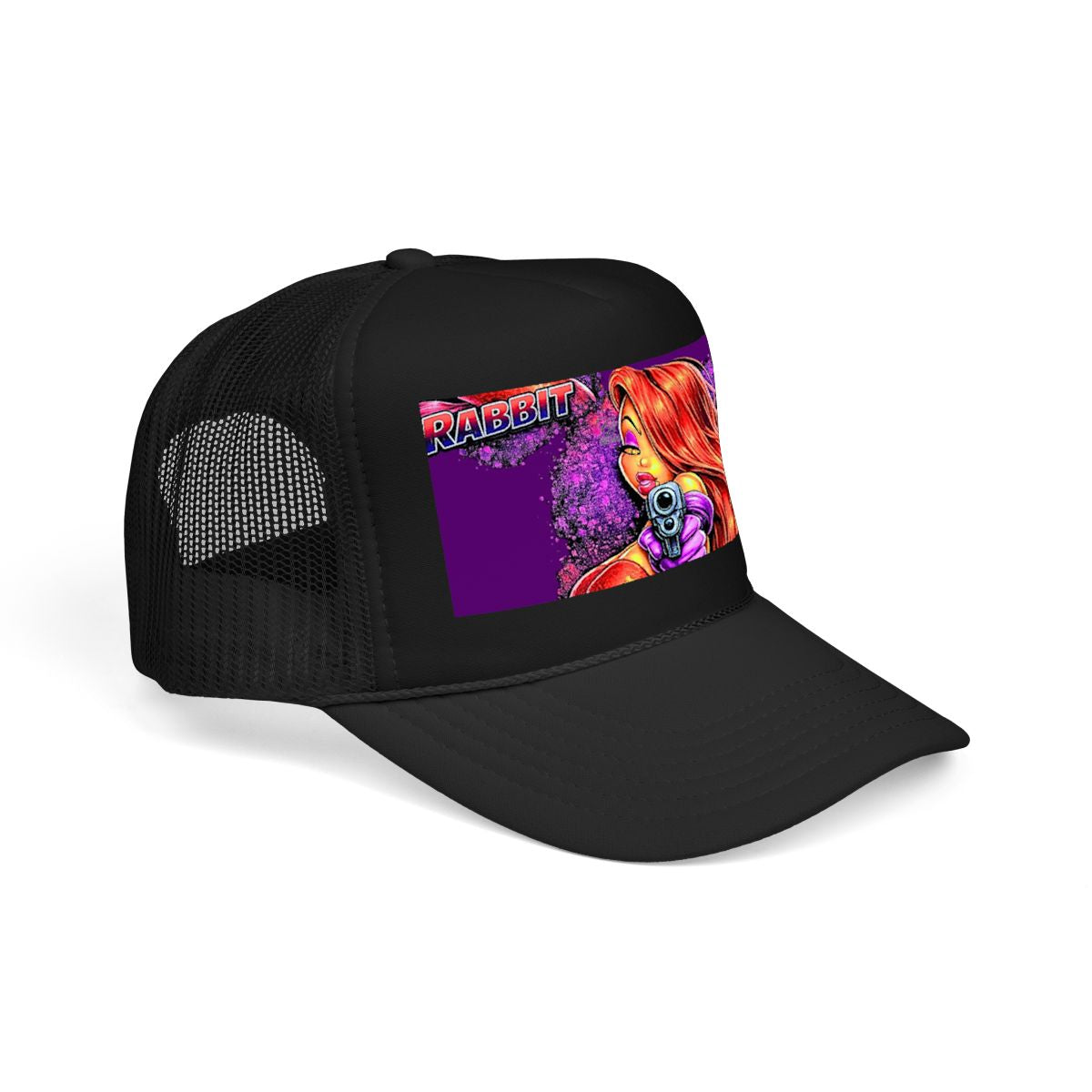 Vixen Rabbit Gun Toting Designer Foam Trucker Hat by GT Artland