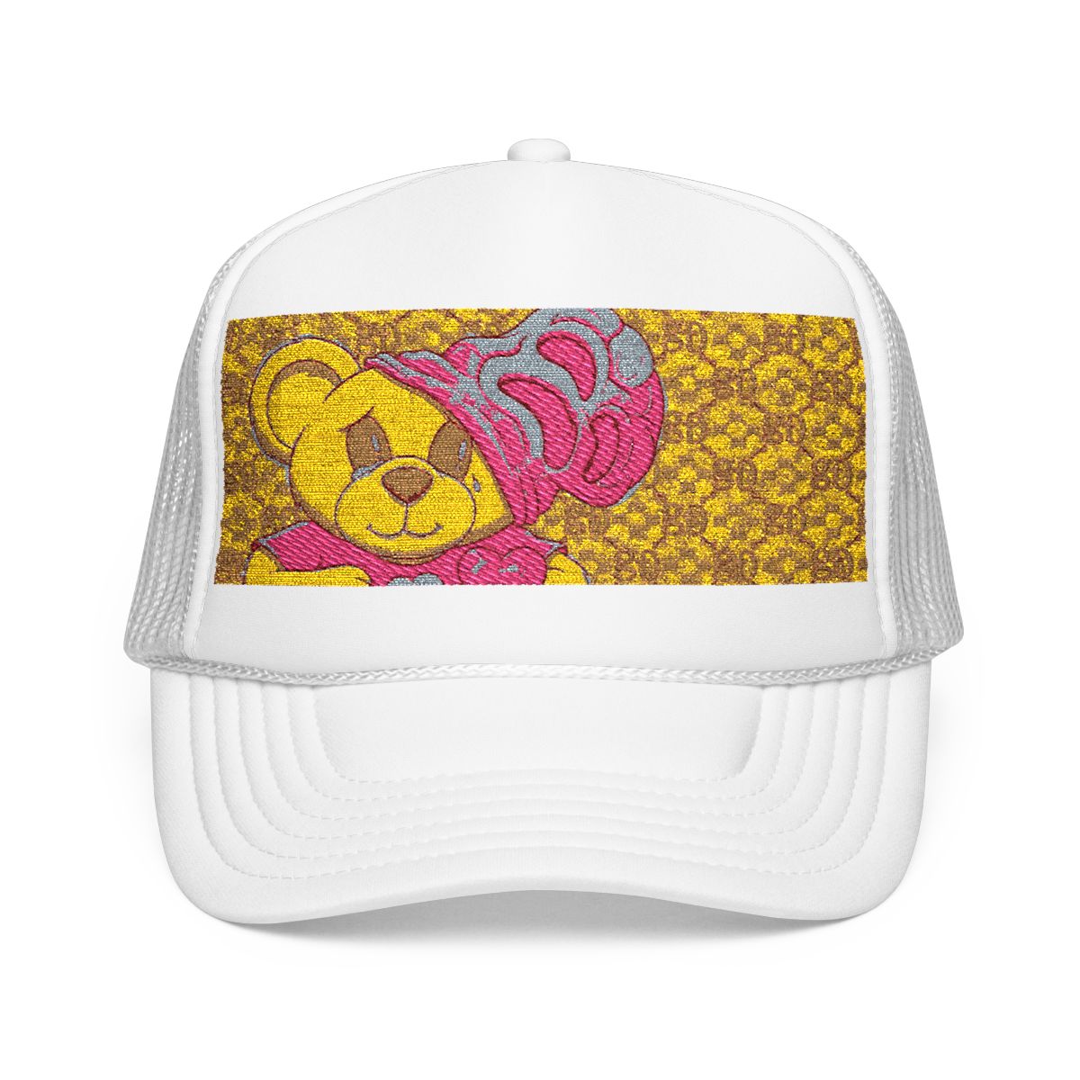 Pink Goon Swag Bear Foam Trucker Hat by GT Artland