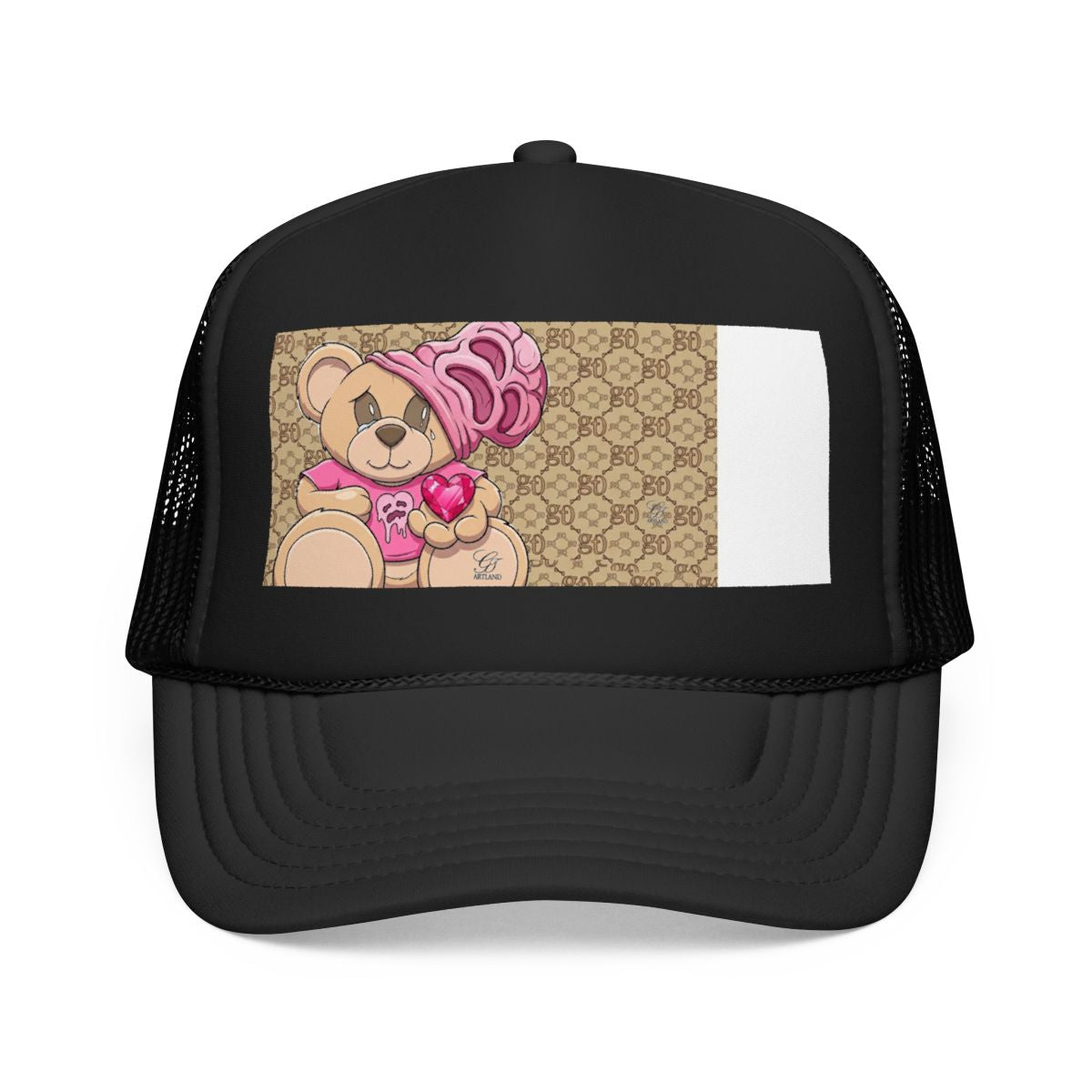 Pink Swag Goon Bear Foam Trucker Hat by GT Artland