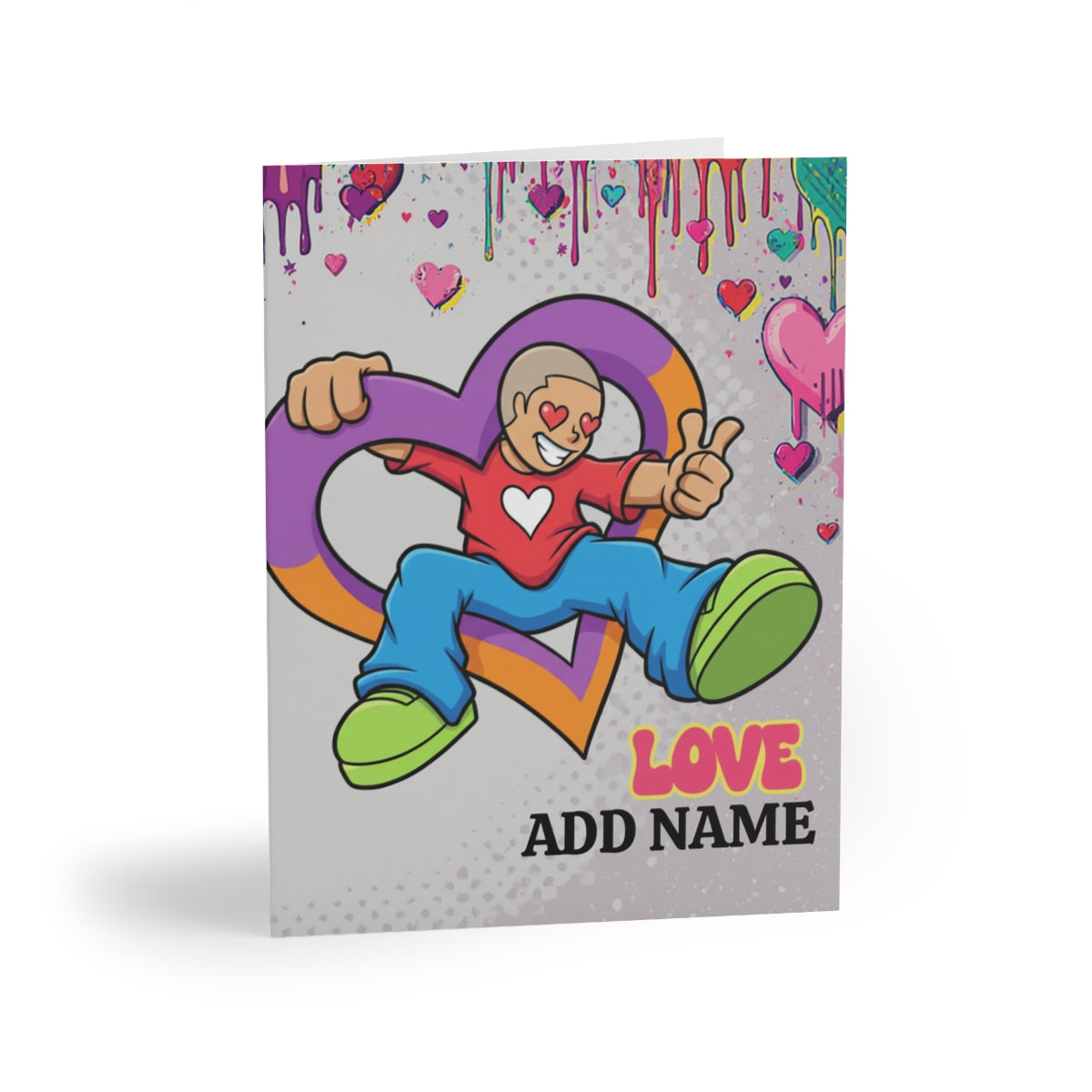 Love Dude Personalized Name Greeting Cards  (8, 16, and 24 pcs) by GT Artland