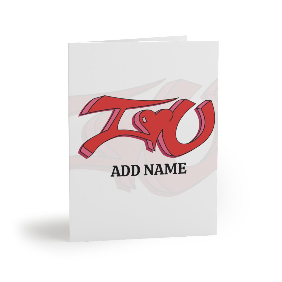 I LOVE YOU 2D GRAFFITI TAG with Personalized Name Greeting Cards  (8, 16, and 24 pcs) by GT Artland