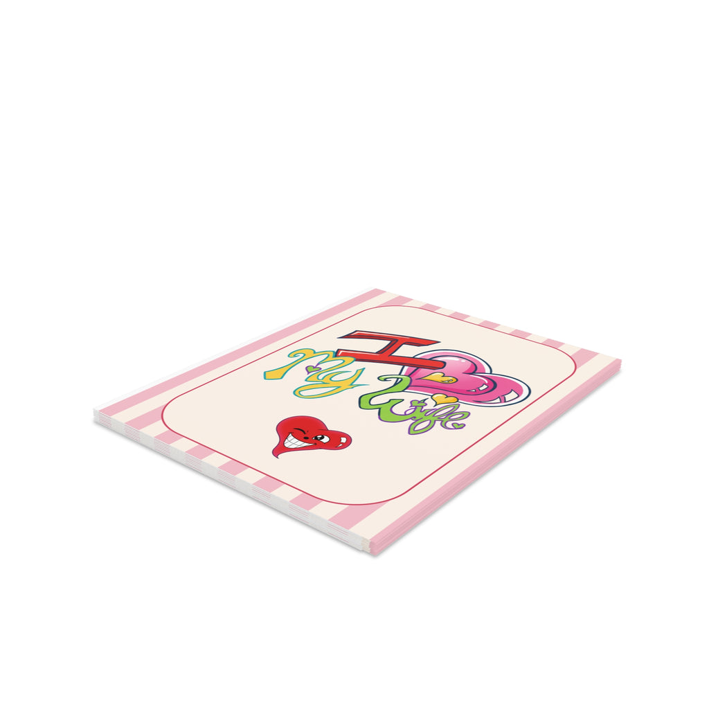 I ❤️ My Wife Graffiti Cursive Classic Valentines Day Card (8, 16, and 24 pcs) by GT Artland