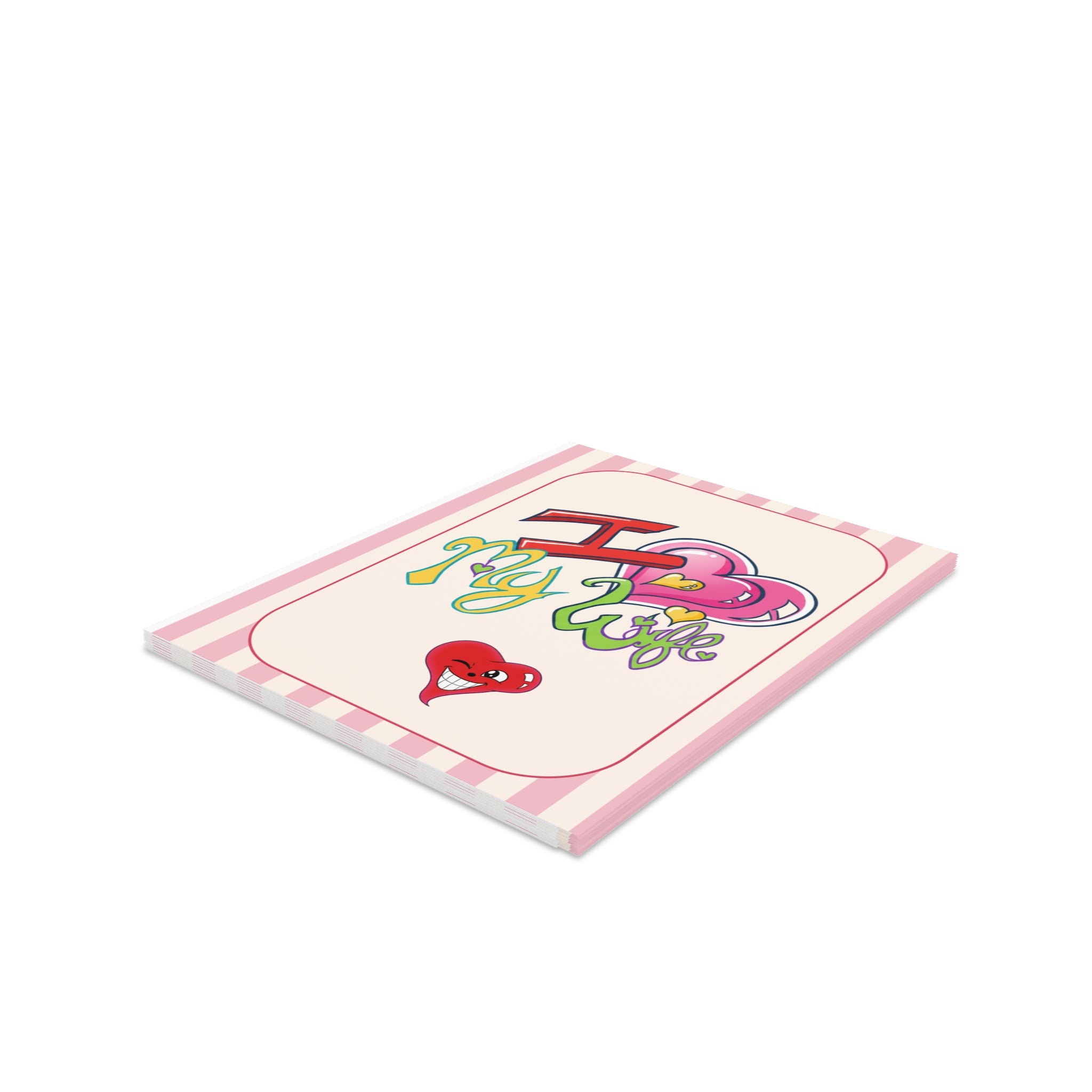I ❤️ My Wife Graffiti Cursive Classic Valentines Day Card (8, 16, and 24 pcs) by GT Artland