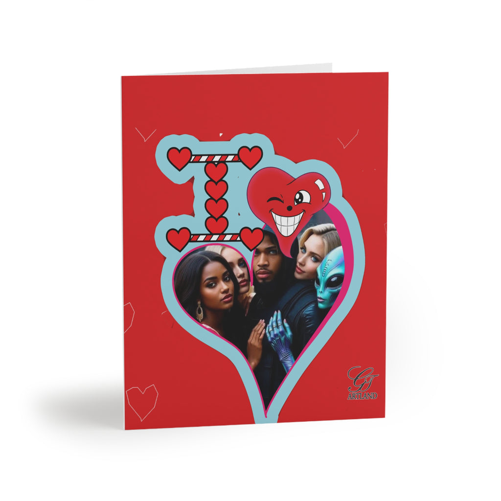 Personalized " I love ' Valentines Day Card (8, 16, and 24 pcs) by GT Artland