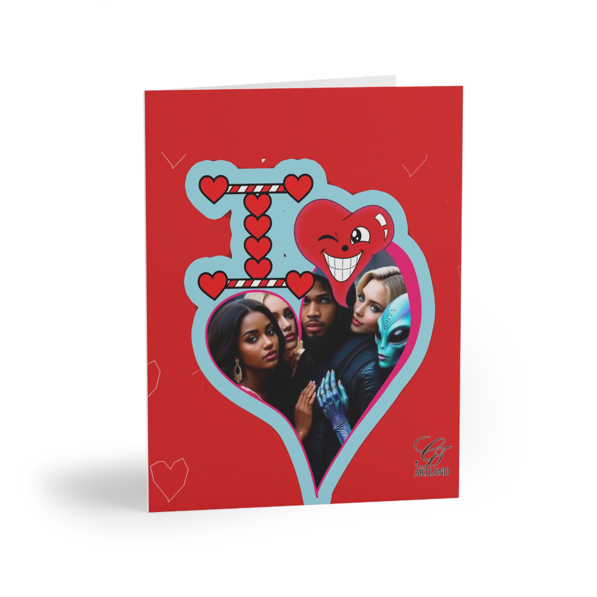 Personalized " I love ' Valentines Day Card (8, 16, and 24 pcs) by GT Artland