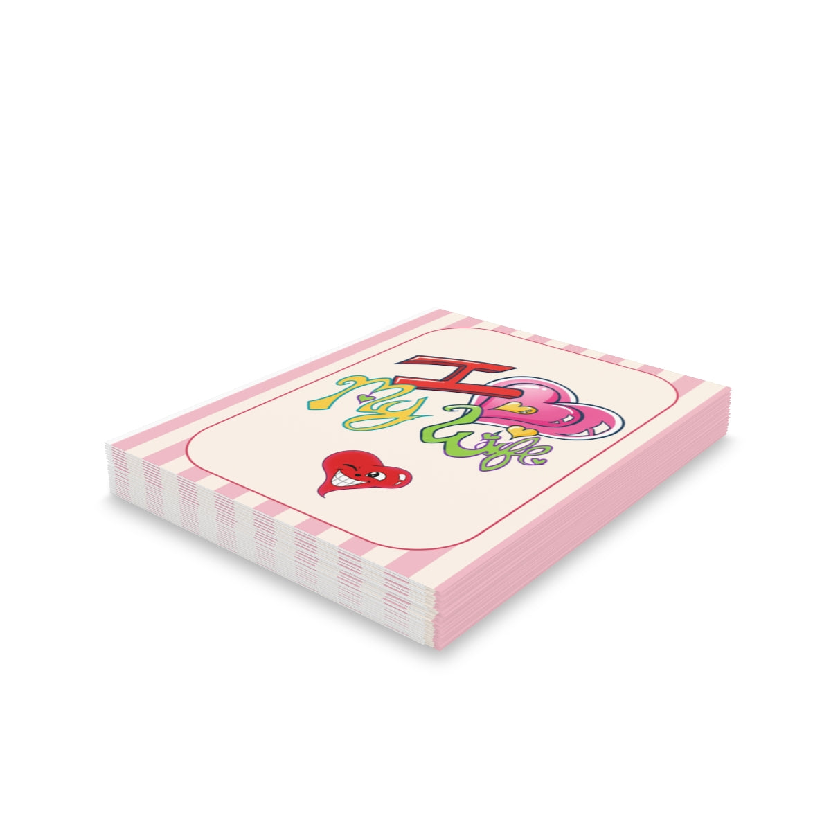 I ❤️ My Wife Graffiti Cursive Classic Valentines Day Card (8, 16, and 24 pcs) by GT Artland