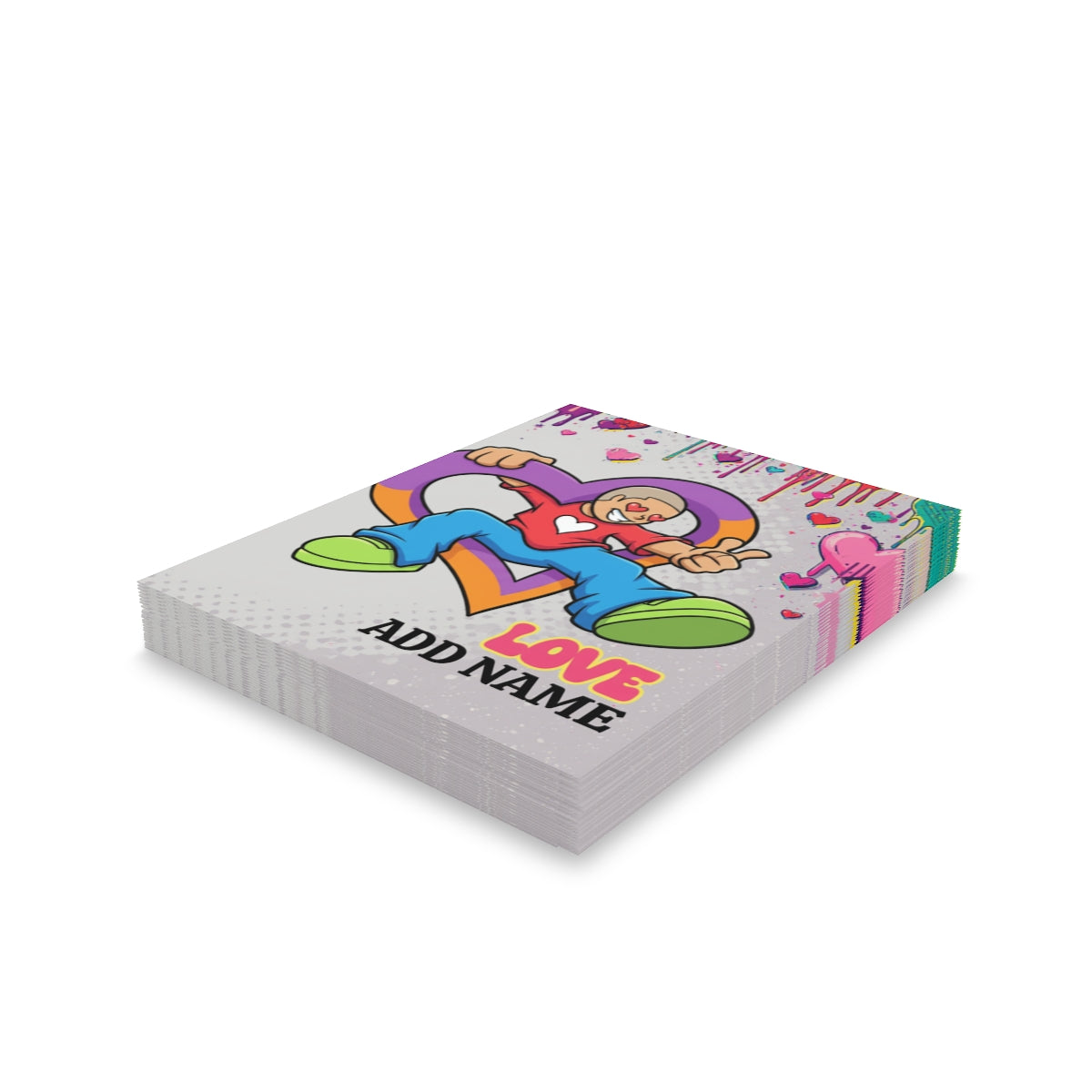 Love Dude Personalized Name Greeting Cards  (8, 16, and 24 pcs) by GT Artland