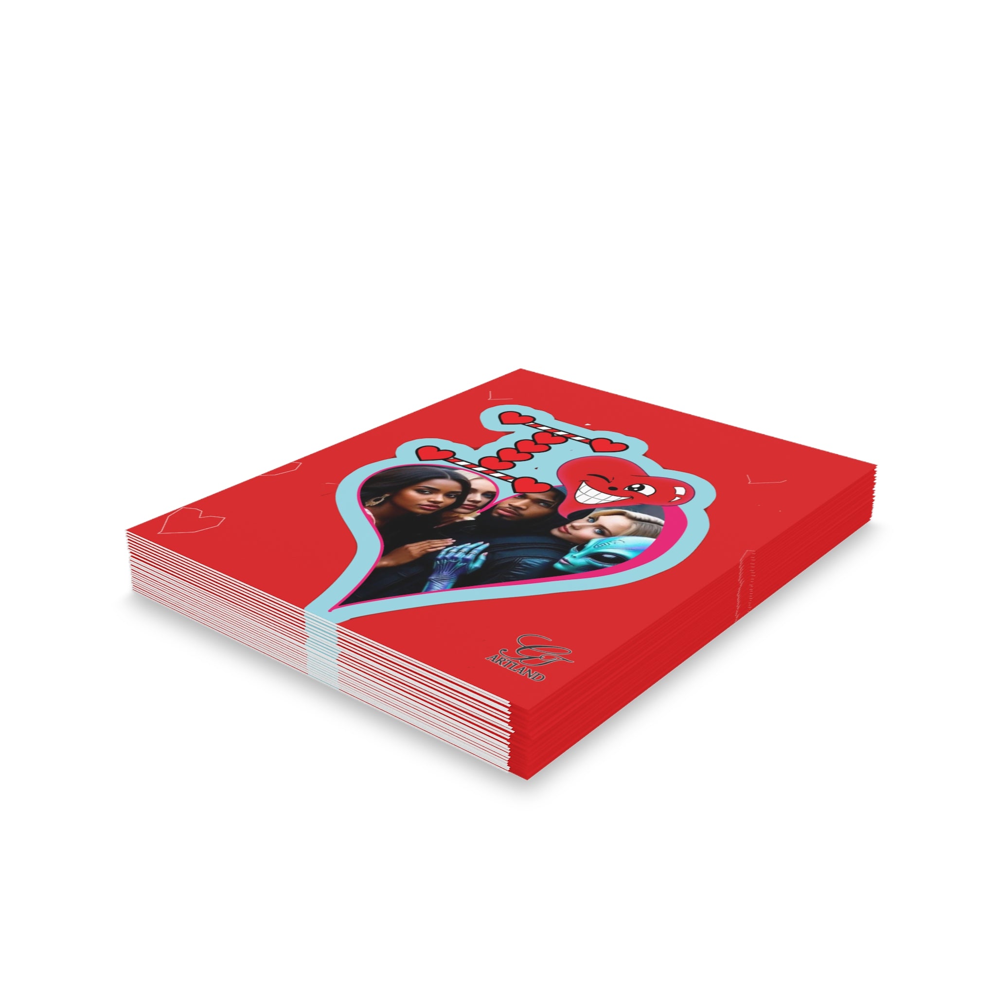Personalized " I love ' Valentines Day Card (8, 16, and 24 pcs) by GT Artland
