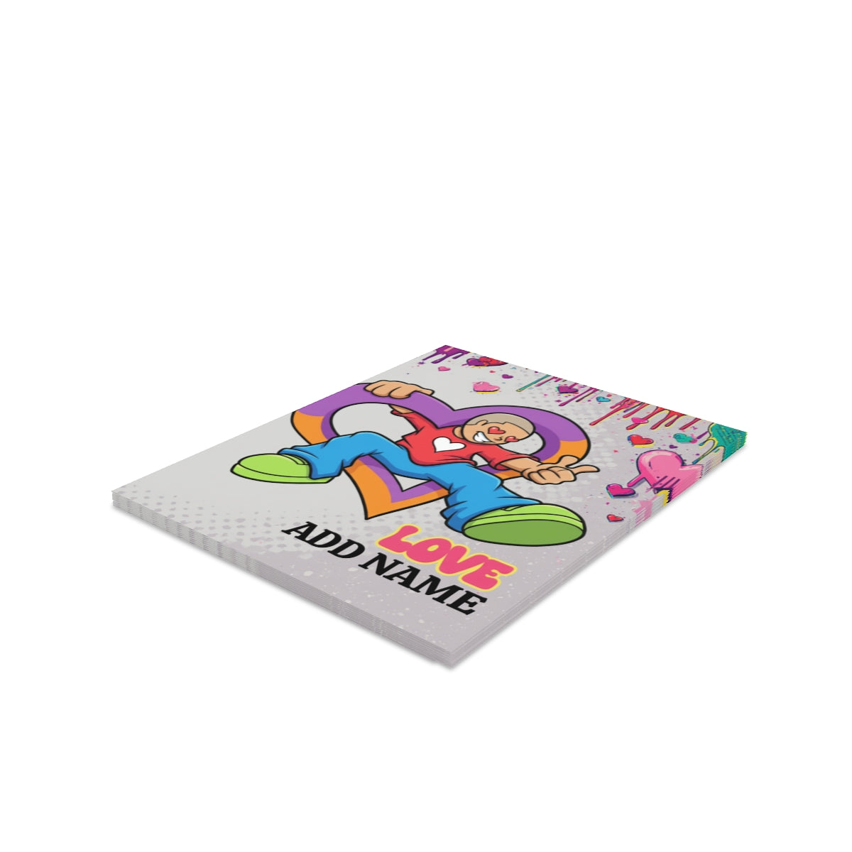 Love Dude Personalized Name Greeting Cards  (8, 16, and 24 pcs) by GT Artland