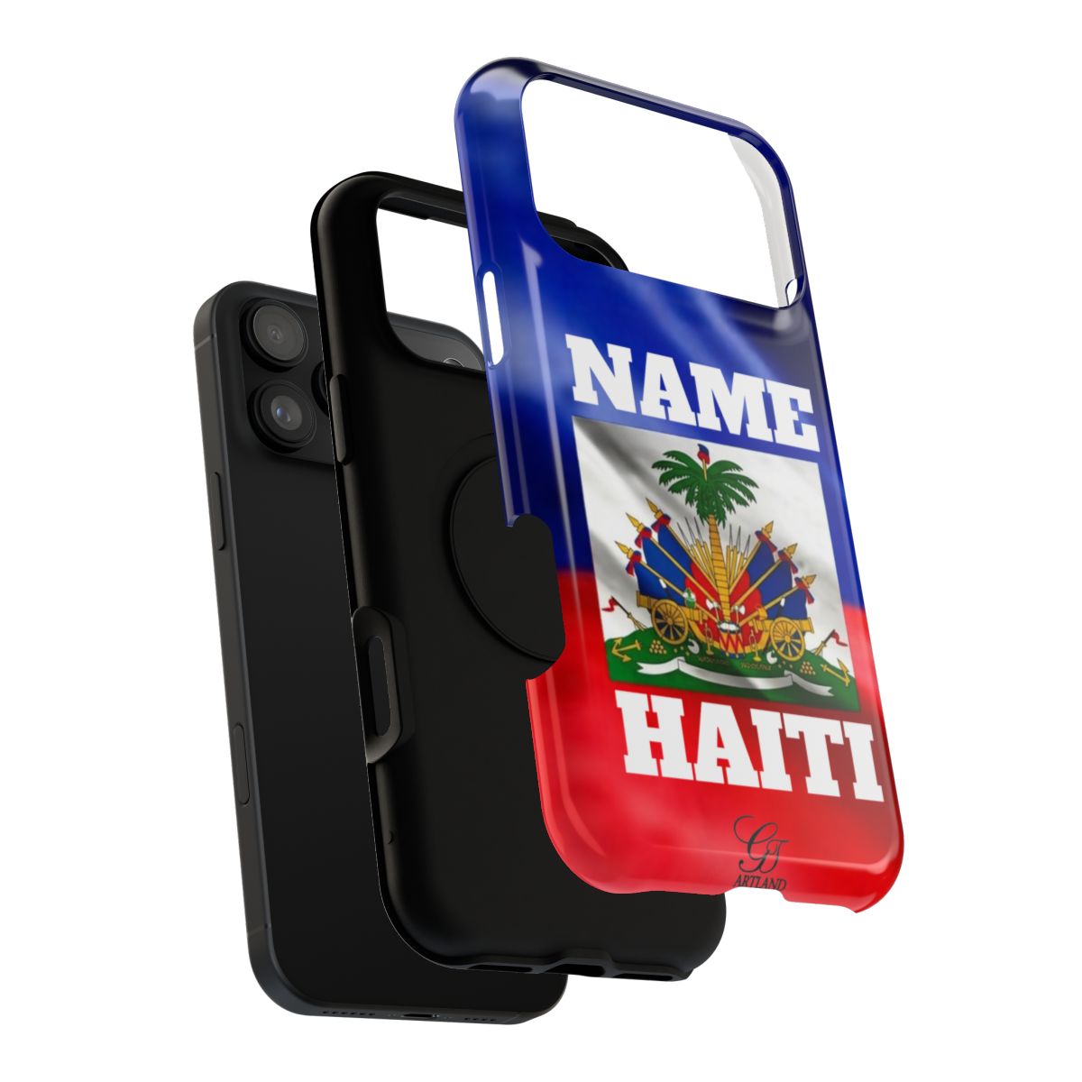 Haitian Pride Designer Caribbean Swag Impact-Resistant Phone Cases by GT Artland