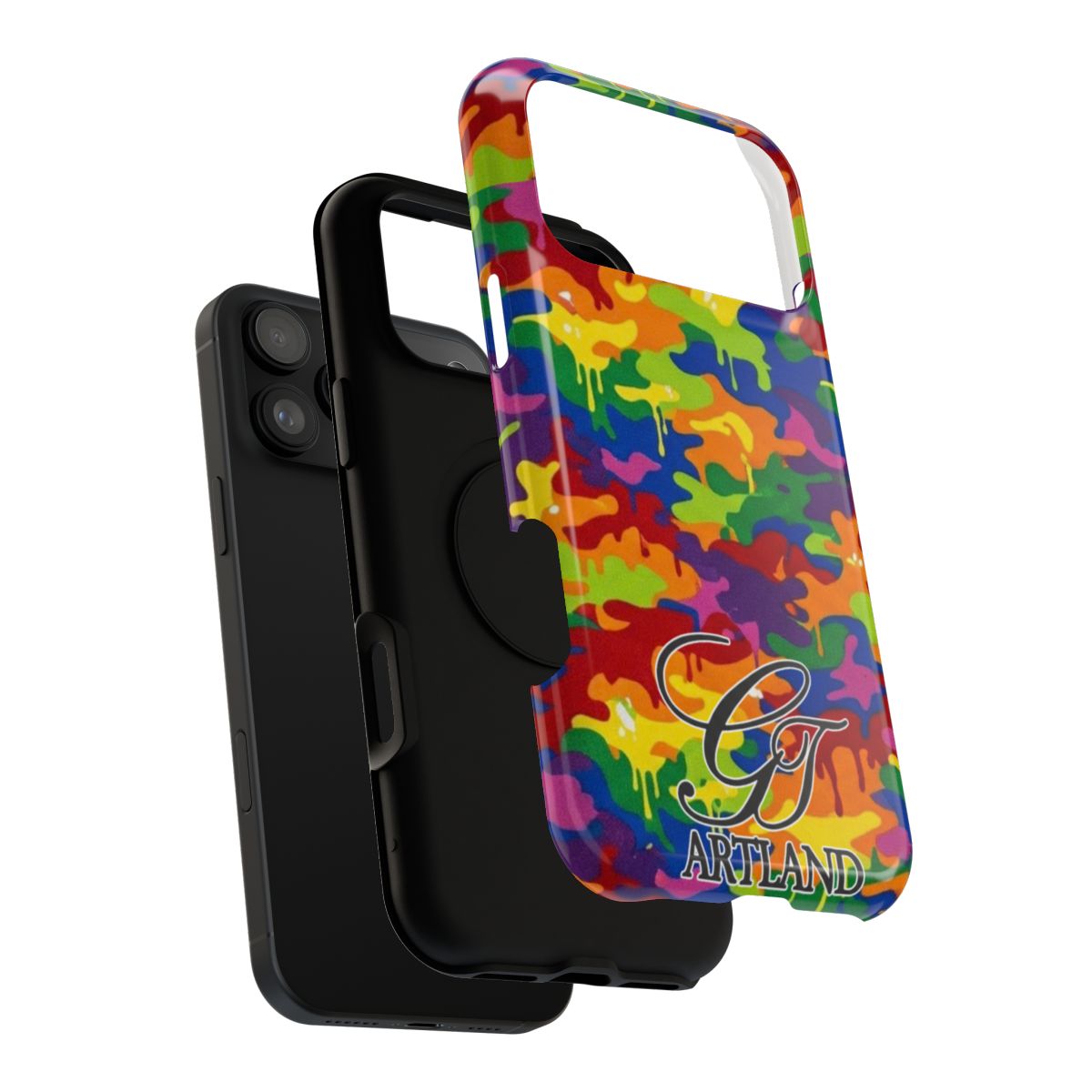 Rainbow Designer Elite Camo Neon Camouflage Impact-Resistant Phone Case by GT Artland