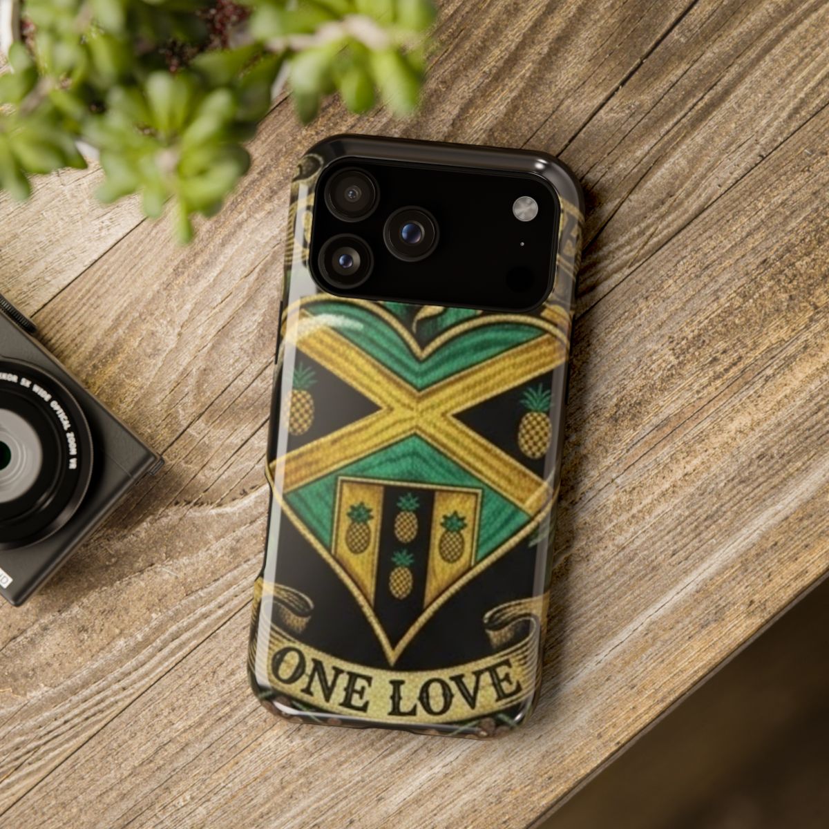 Jamaican Flag Wavy Swagga Designer Impact-Resistant Phone Case by GT Artland
