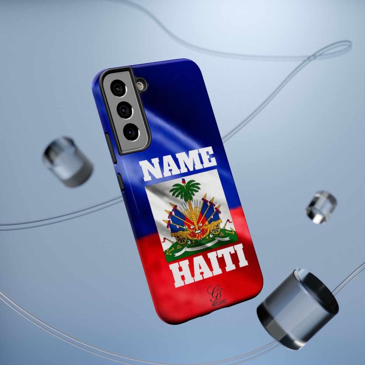 Haitian Pride Designer Caribbean Swag Impact-Resistant Phone Cases by GT Artland