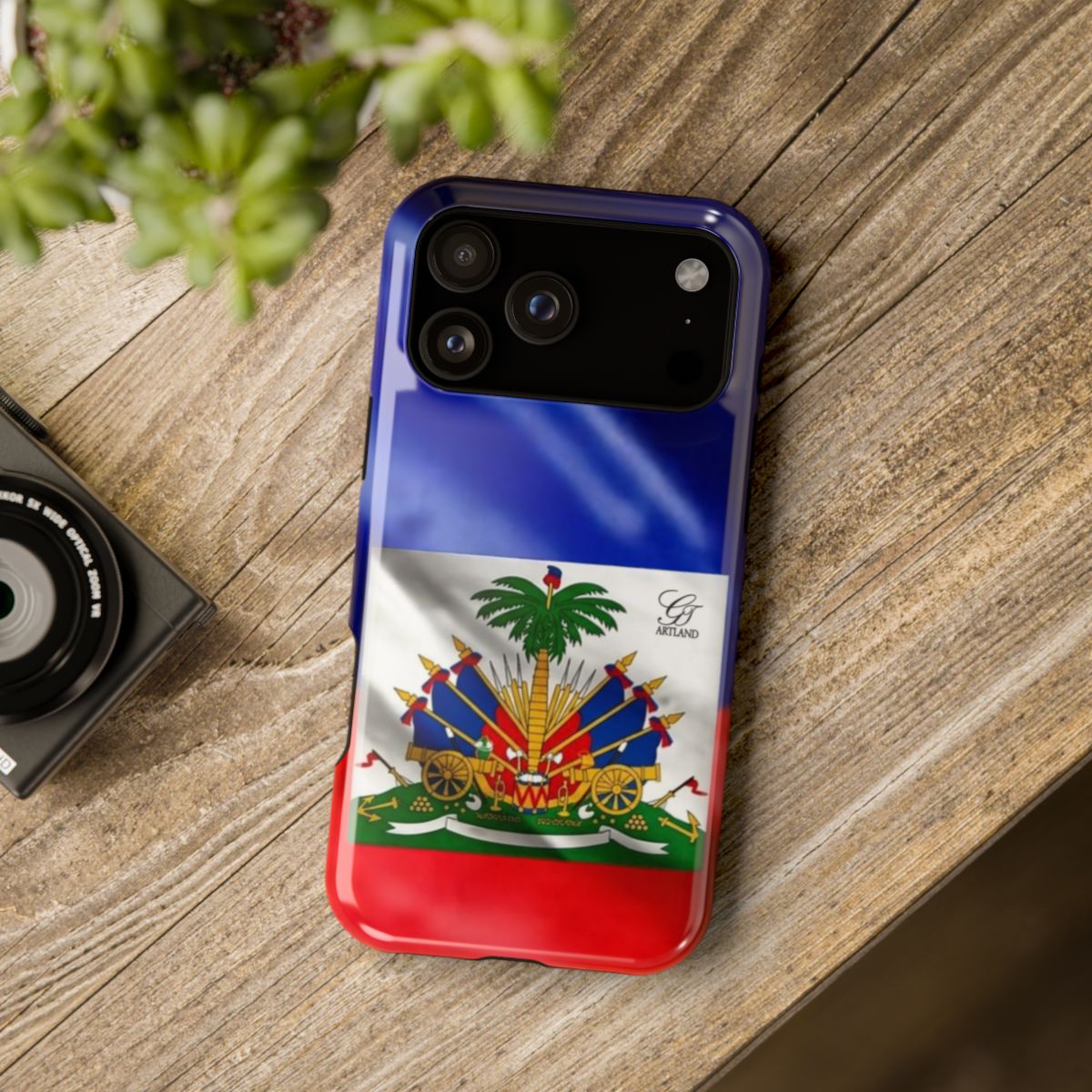 Haitian Pride Designer Caribbean Impact-Resistant Phone Cases by GT Artland