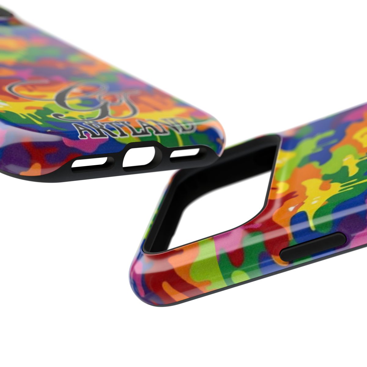 Rainbow Designer Elite Camo Neon Camouflage Impact-Resistant Phone Case by GT Artland