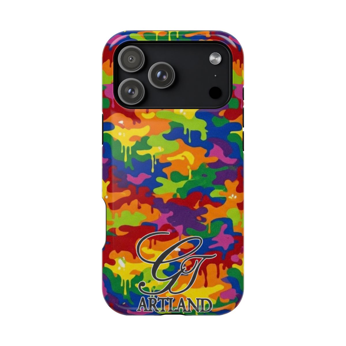 Rainbow Designer Elite Camo Neon Camouflage Impact-Resistant Phone Case by GT Artland