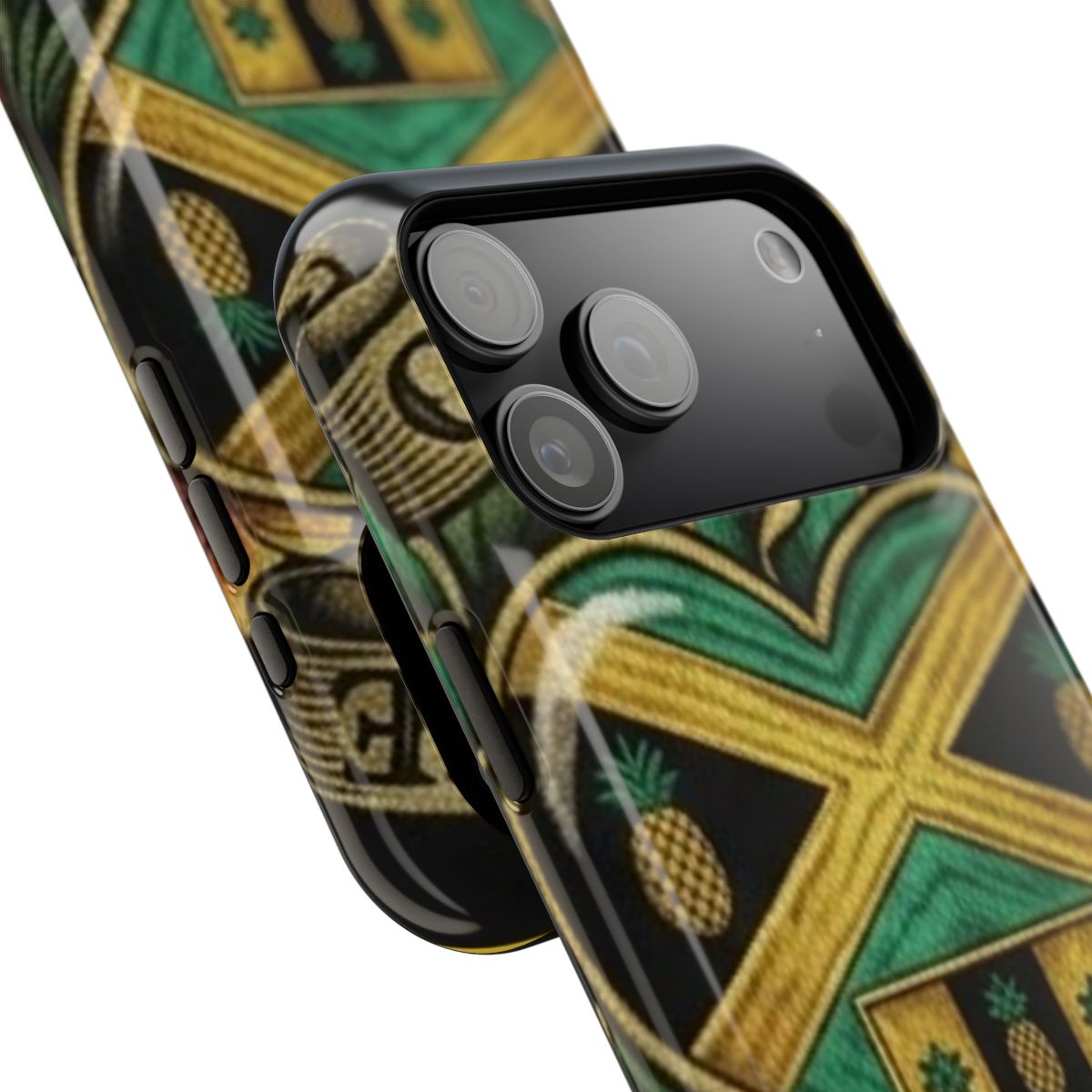 Jamaican Flag Wavy Swagga Designer Impact-Resistant Phone Case by GT Artland