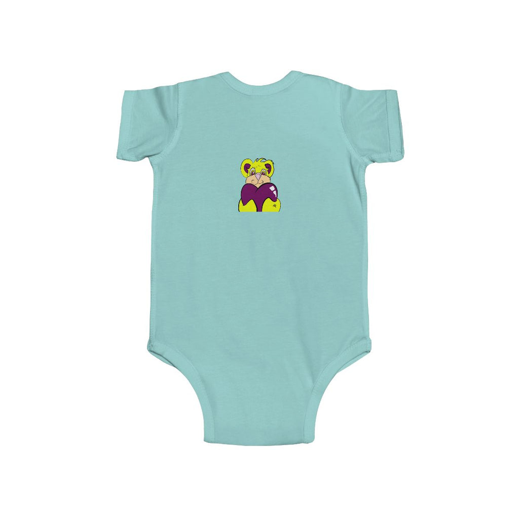 Lakerz Teddy Bear Holding Heart Infant Fine Jersey Bodysuit by GT Artland