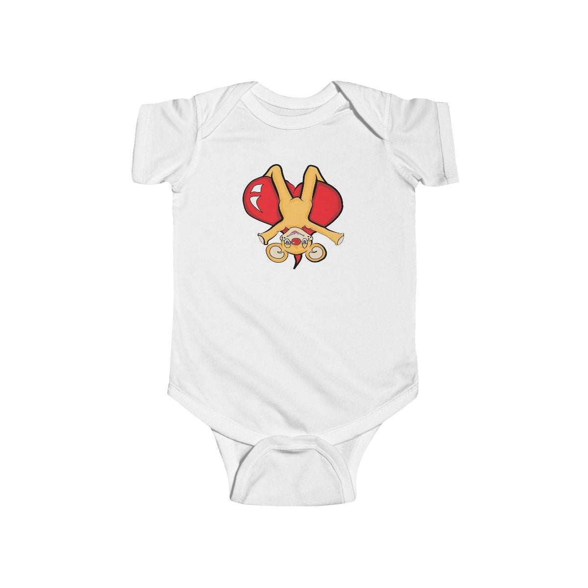 Cute Upside Down Droopy Bear Infant Fine Jersey Bodysuit by GT Artland