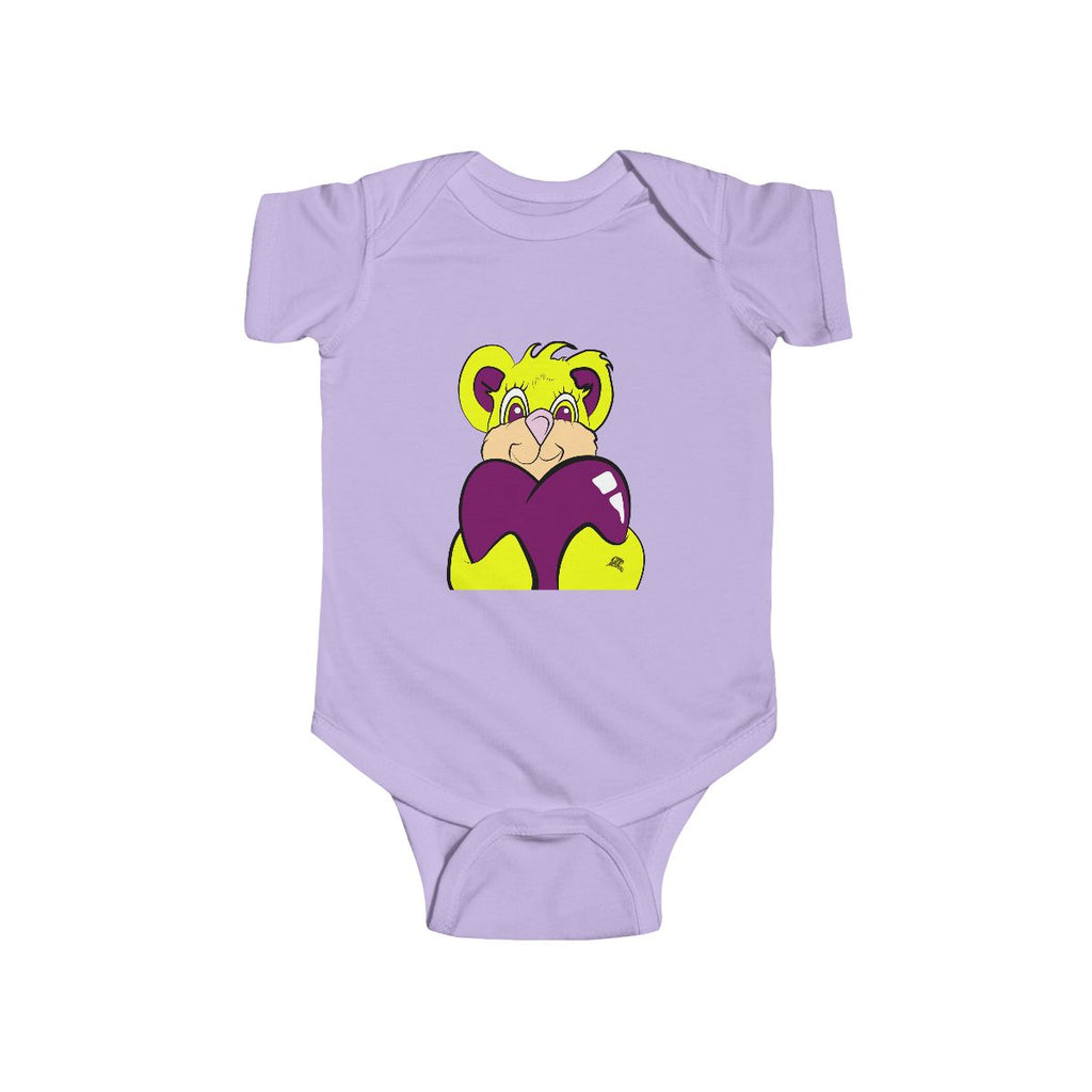 Lakerz Teddy Bear Holding Heart Infant Fine Jersey Bodysuit by GT Artland