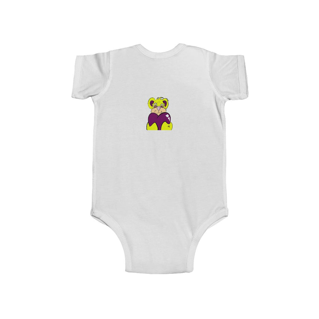 Lakerz Teddy Bear Holding Heart Infant Fine Jersey Bodysuit by GT Artland