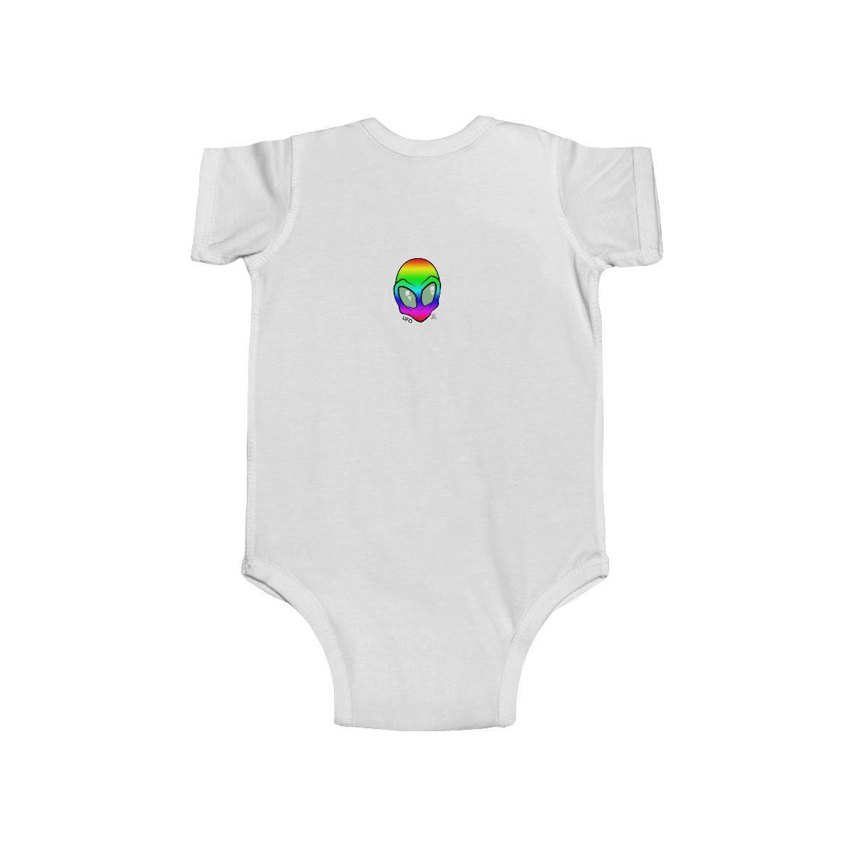 Rainbow Cute Alien Head Infant Fine Jersey Bodysuit by GT Artland
