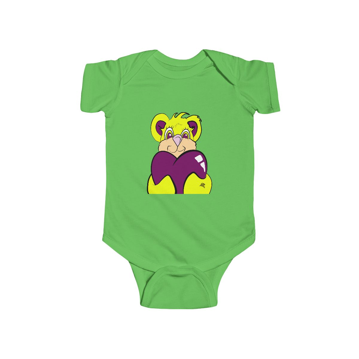 Lakerz Teddy Bear Holding Heart Infant Fine Jersey Bodysuit by GT Artland