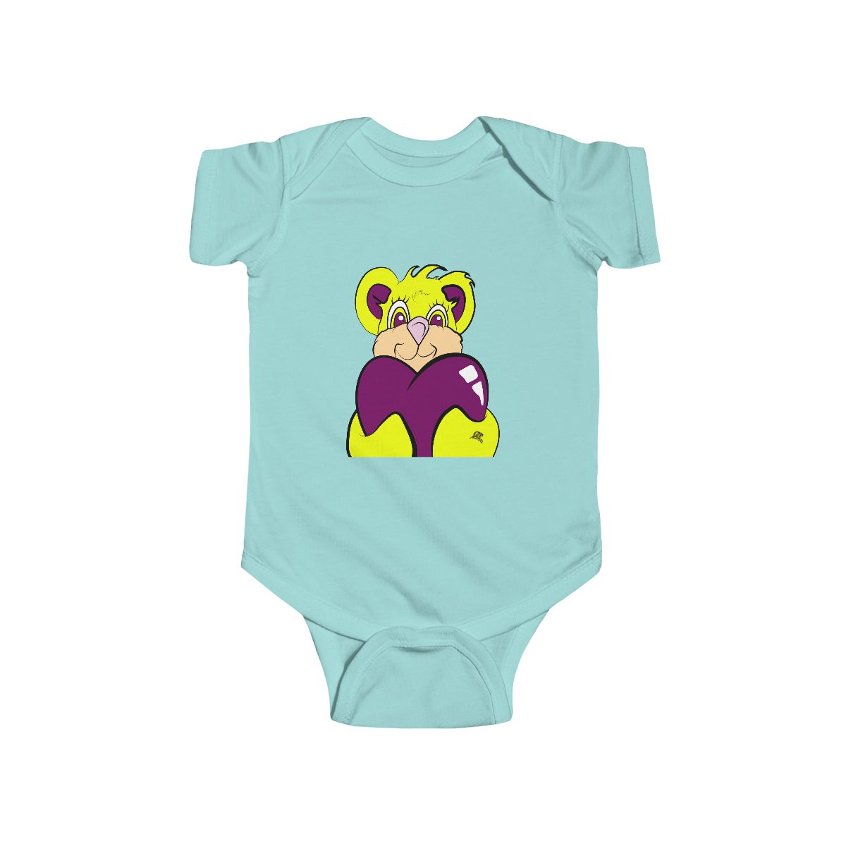Lakerz Teddy Bear Holding Heart Infant Fine Jersey Bodysuit by GT Artland