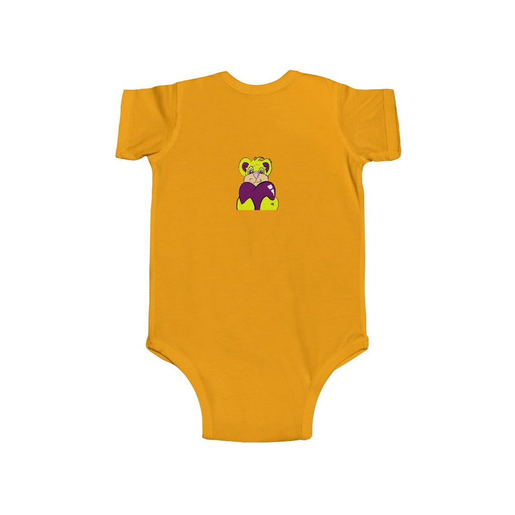 Lakerz Teddy Bear Holding Heart Infant Fine Jersey Bodysuit by GT Artland