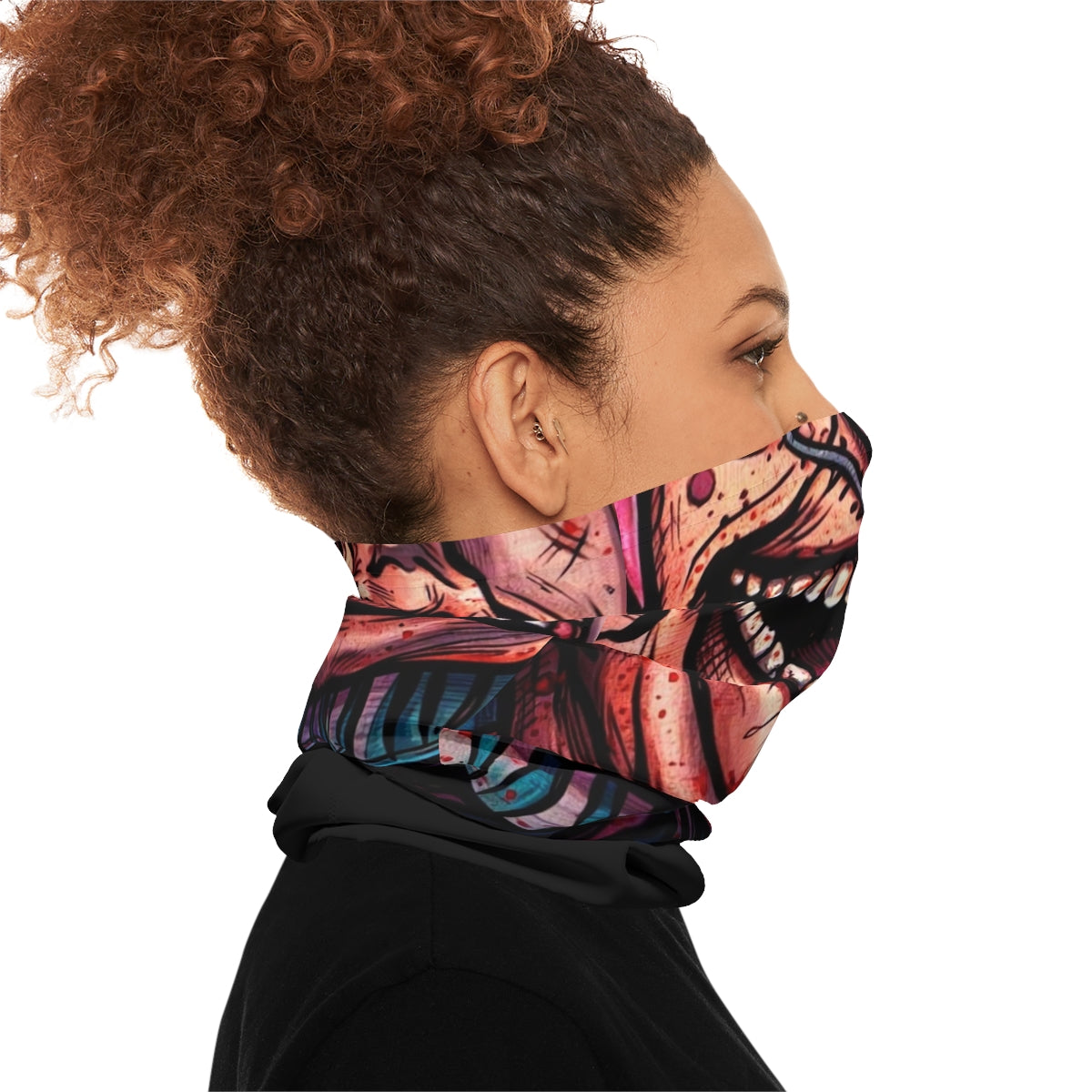 Horror Scary Doll Gory Stiched Graphic Designer Lightweight Face Mask Neck Gaiter by GT Artland