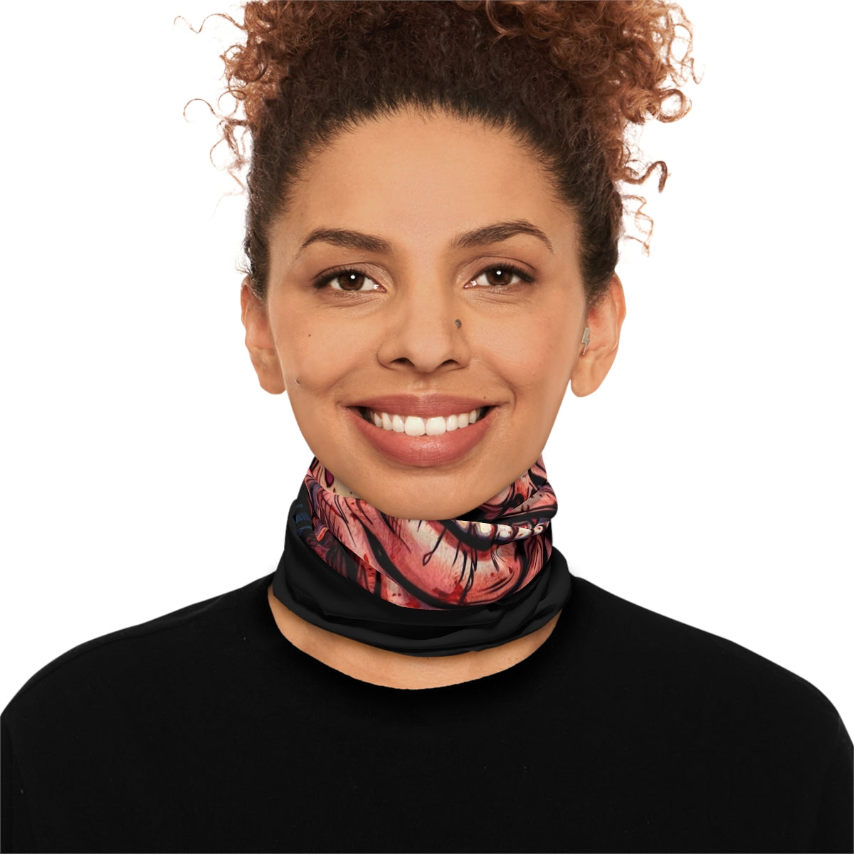 Horror Scary Doll Gory Stiched Graphic Designer Lightweight Face Mask Neck Gaiter by GT Artland