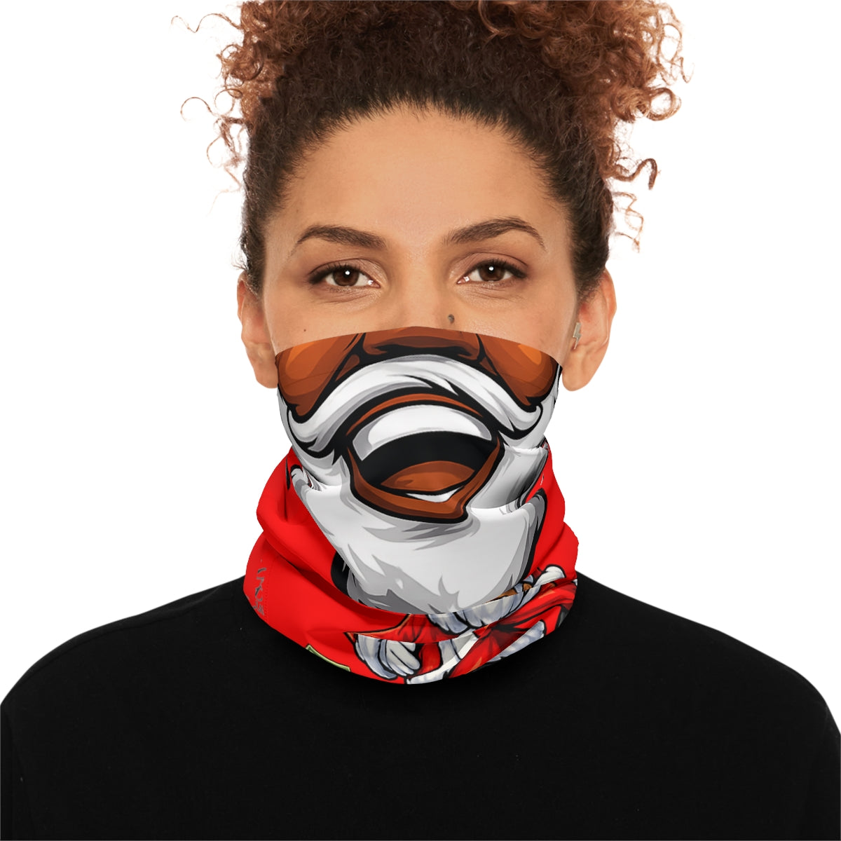 African Melanin Santa X Mas Designer Lightweight Face Mask Neck Gaiter by GT Artland