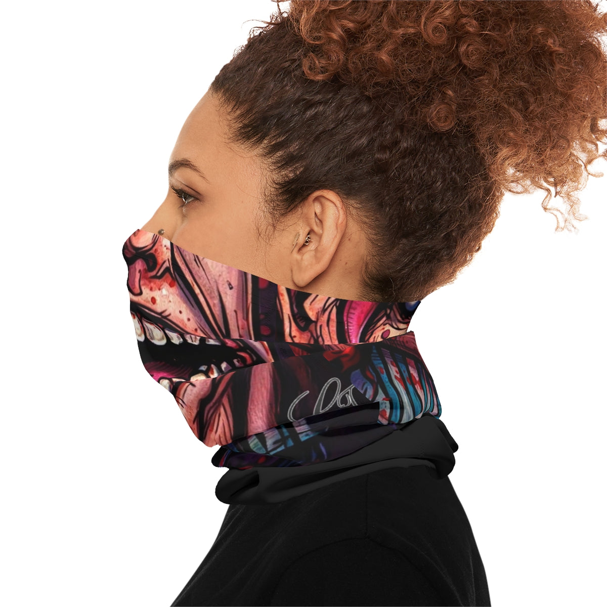 Horror Scary Doll Gory Stiched Graphic Designer Lightweight Face Mask Neck Gaiter by GT Artland