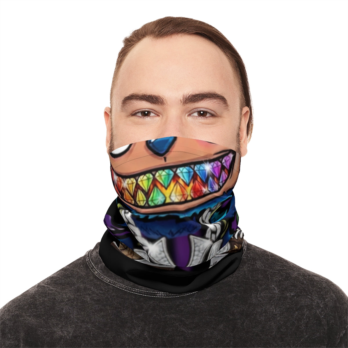 Minty Rainbow Prototype Bubuu Designer Lightweight Face Mask Neck Gaiter by GT Artland
