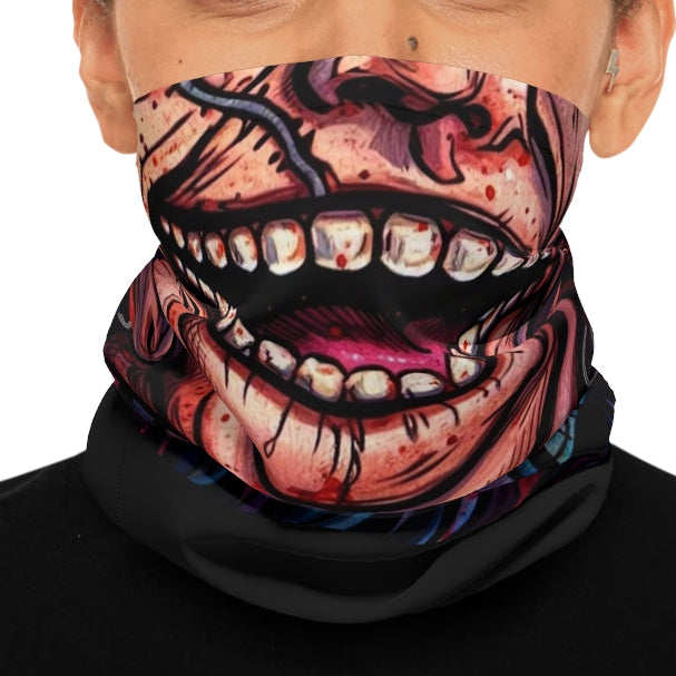 Horror Scary Doll Gory Stiched Graphic Designer Lightweight Face Mask Neck Gaiter by GT Artland