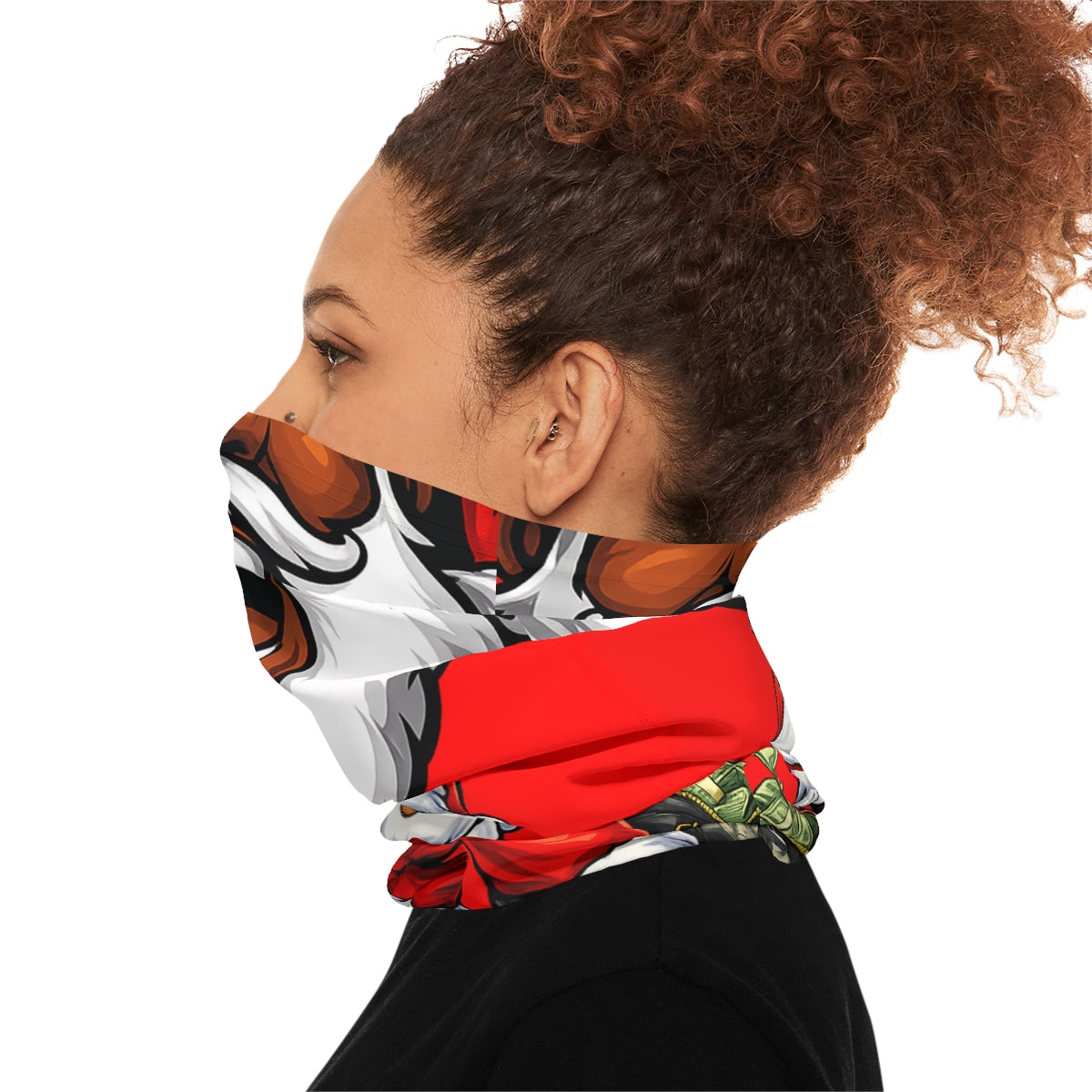 African Melanin Santa X Mas Designer Lightweight Face Mask Neck Gaiter by GT Artland
