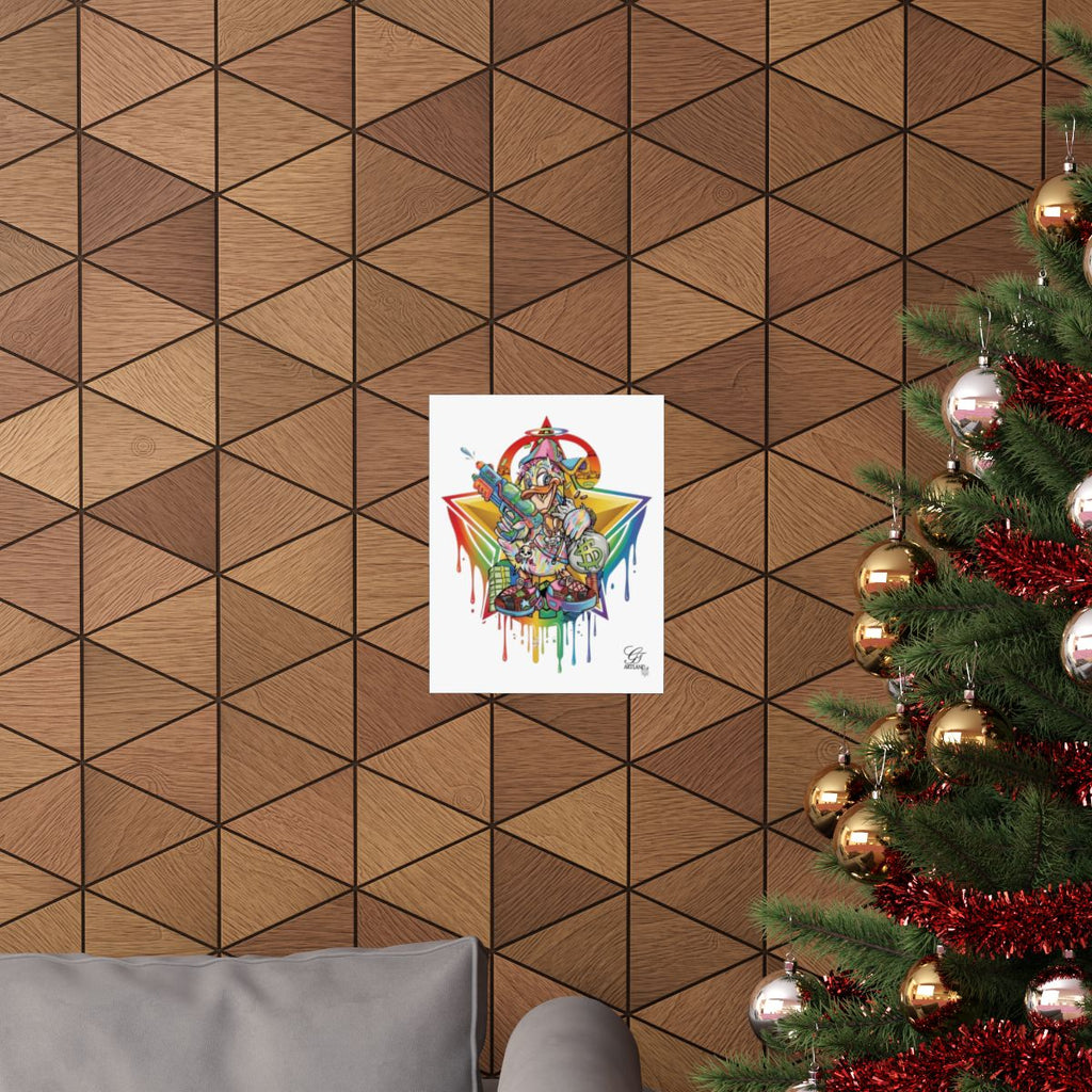 Splash Duck Designer Matte Vertical Posters by GT Artland