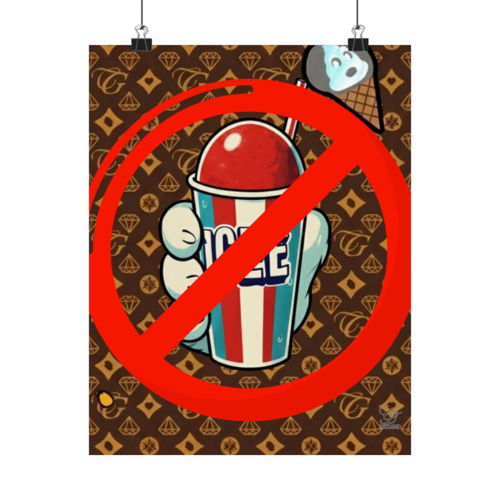 No ICE Frost Designer High Fashion Graffiti Designer Matte Vertical Posters by GT Artland