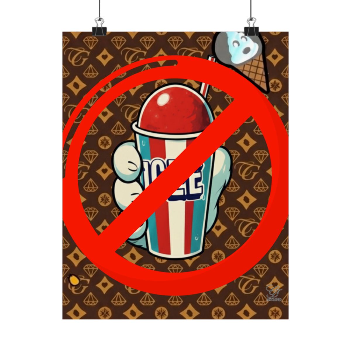 No ICE Frost Designer High Fashion Graffiti Designer Matte Vertical Posters by GT Artland