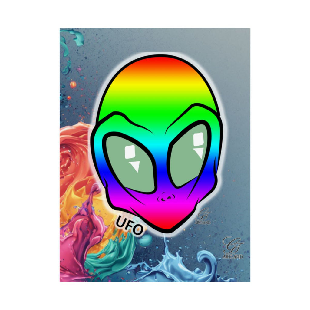 Rainbow Alien 3i Atlas Smoke Designer Matte Vertical Posters by GT Artland