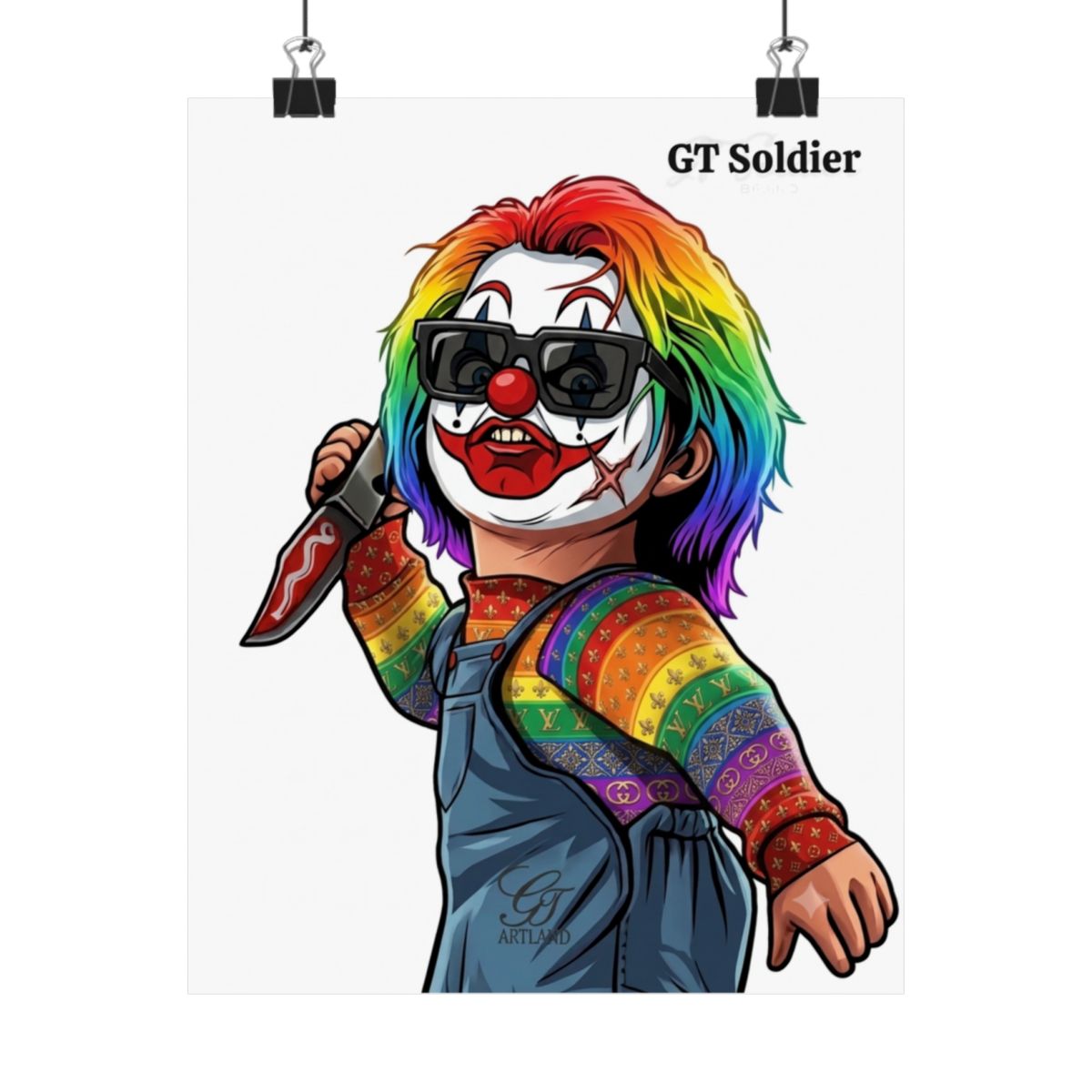 GT Soldier Rainbow Slasher Matte Vertical Posters by GT Artland