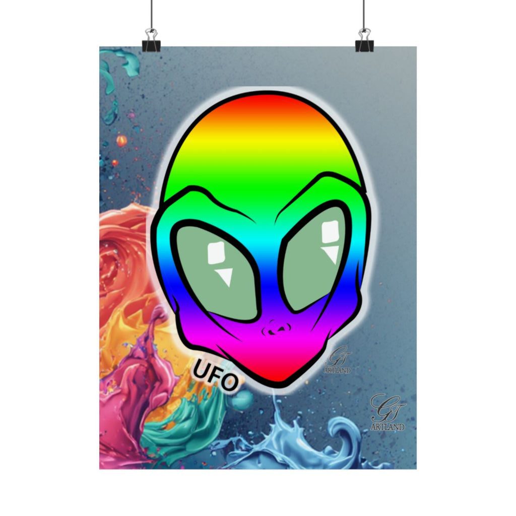 Rainbow Alien 3i Atlas Smoke Designer Matte Vertical Posters by GT Artland