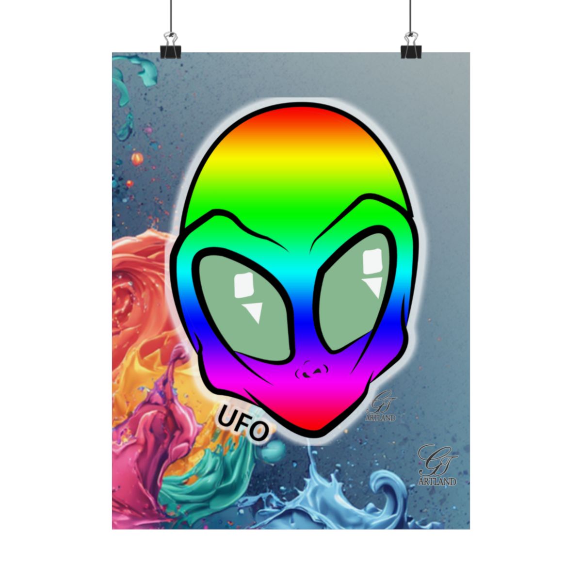 Rainbow Alien 3i Atlas Smoke Designer Matte Vertical Posters by GT Artland