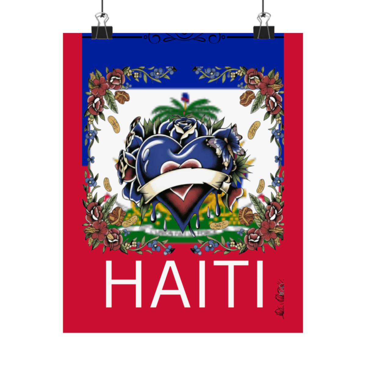 Haitian Love Designer Matte Vertical Posters by GT Artland